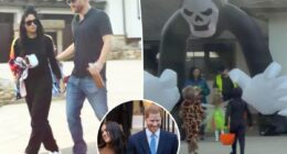 Prince Harry and Meghan Markle go trick-or-treating with kids Prince Archie, 6, and Princess Lilibet, 4