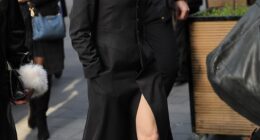 Renée Zellweger showed off her lithe legs as she stepped out in London to unveil a statue of her most famous character Bridget Jones