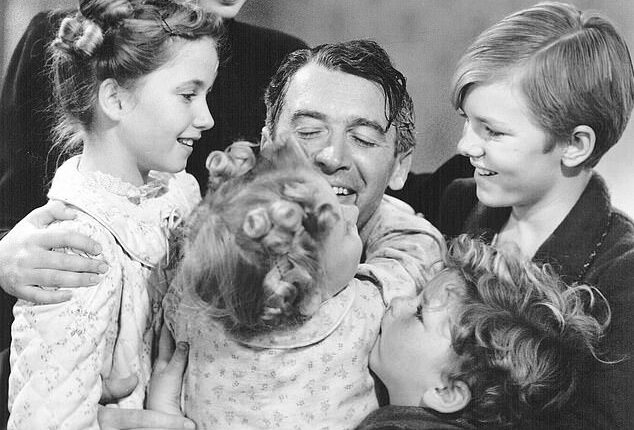 It's a Wonderful Life, directed by Frank Capra, stars James Stewart, whose character is saved by divine intervention