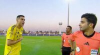 Cristiano Ronaldo kicked off at a referee at half-time during a Saudi Pro League match