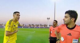 Cristiano Ronaldo kicked off at a referee at half-time during a Saudi Pro League match