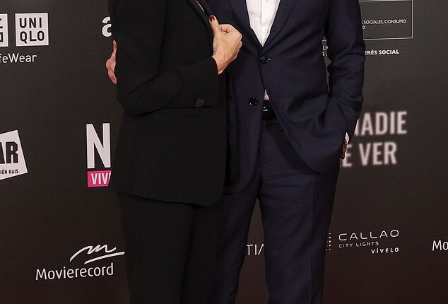 Richard Gere and his wife Alejandra Silva cosied up at the premiere of their short documentary film What Nobody Wants To See in Madrid on Monday evening