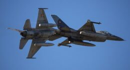 Romania, bordering Ukraine, scrambled fighter jets early on Wednesday after a fresh drone incursion into its territory. Pictured: Pilots of the Romanian Air Force flying F-16 fighter jets in August