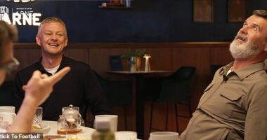 Roy Keane's (right) reaction to talk about Anthony Martial left the Stick to Football panel laughing during their latest episode on Thursday