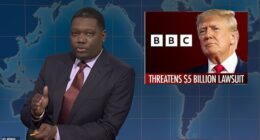 On the most recent segment of Saturday Night Live's The Weekend Update, co-host Michael Che made a joke that mocked the BBC's misleading edit of Trump's January 6 speech as well as the president himself