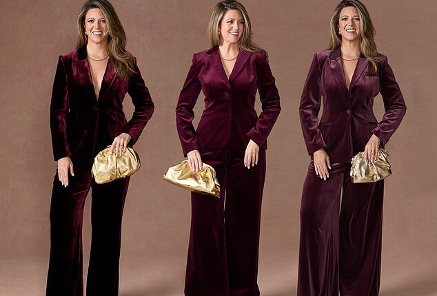 SPOT THE DUPE: One of these velvet suits is just £57, and one costs £2,480. Can you tell which is which?