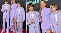 Shakira and her sons wear matching purple Stella McCartney looks for ‘Zootopia 2’ premiere in LA