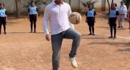 Sir David Beckham went back to school on Thursday, but he was nowhere near his old stomping ground at Chingford County High while teaching pupils how to play football