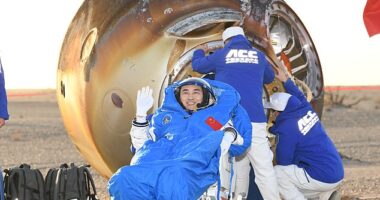 Astronaut Chen Zhongrui exited the Shenzhou-21 space capsule on November 14 after a nine-day delay caused by space debris damaging their original spacecraft