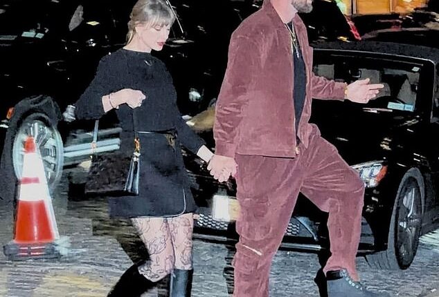 Taylor Swift showed off her killer legs as she and fiance Travis Kelce enjoyed another fancy date night in New York City on Thursday
