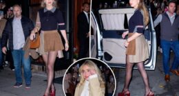 Taylor Swift rocks Gucci heels for girls' night with Sabrina Carpenter