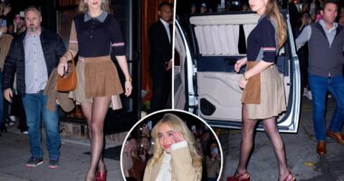 Taylor Swift rocks Gucci heels for girls' night with Sabrina Carpenter