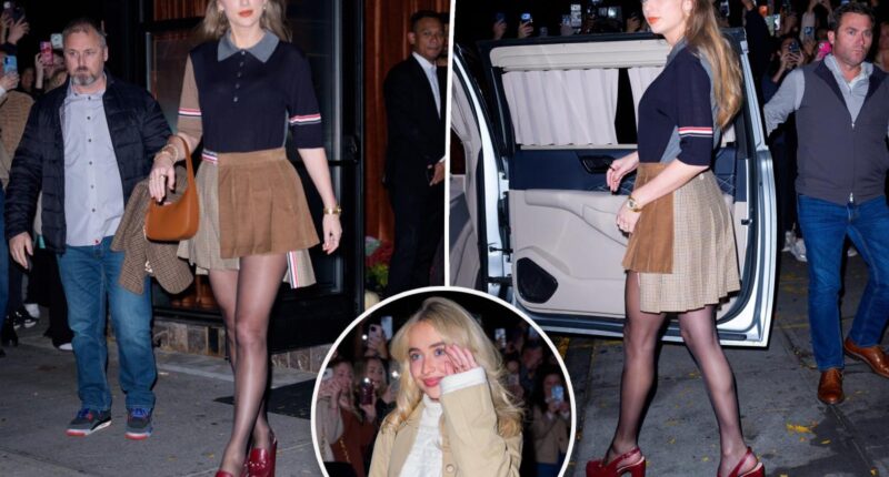 Taylor Swift rocks Gucci heels for girls' night with Sabrina Carpenter