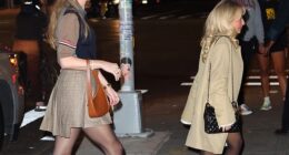 Taylor Swift towered over gal pal Sabrina Carpenter as they strutted their stuff together on a night out in the Big Apple
