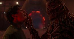 STRANGER THINGS: SEASON 5. Noah Schnapp as Will Byers and Jamie Campbell Bower as Vecna in Stranger Things: Season 5.