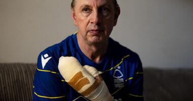 Huntingdon stabbing victim Stephen Crean at his home in southwest London on Monday