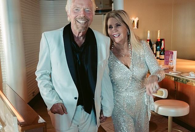 Sir Richard Branson and Lady Joan Branson at her 80th birthday in July. She died on Monday