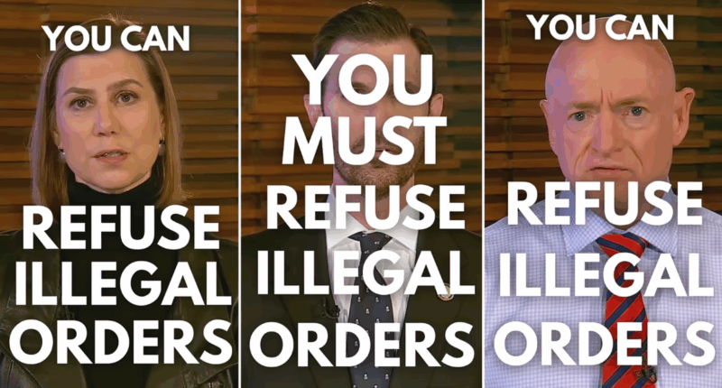 Elissa Slotkin, Chris DeLuzio, and Mark Kelly telling the military to disobey Trump