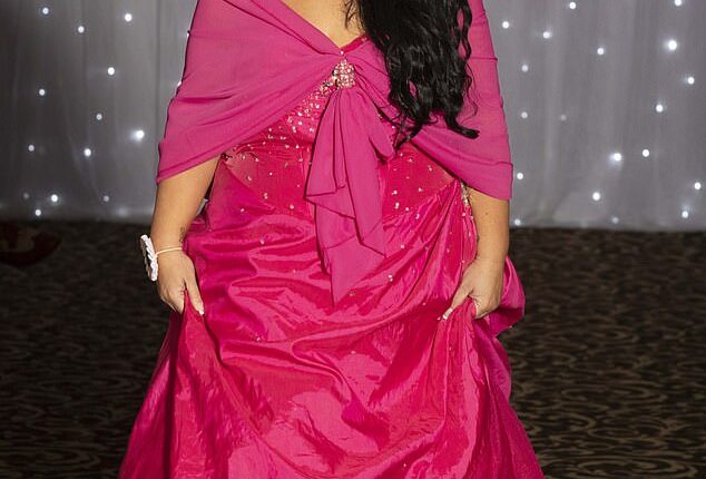 Katie Daniel, pictured at the Miss Bariatric pageant, now weighs 12st and her heart function has increased from 17 per cent to 50 per cent