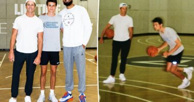 Tom Brady's son Jack, 18, towers over the NFL legend in rare photos