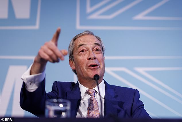 Mr Farage yesterday teased the release of a golden badge with party branding on it, plus 2018, the year it was formed, and the slogan 'family, community, country' (below).