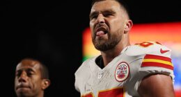 Travis Kelce goads Buffalo Bills fans after getting hurt from a brutal hit by Cole Bishop