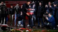 Trent Alexander-Arnold laid down some flowers in memory of Diogo Jota and his brother Andre