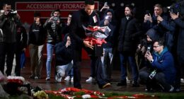 Trent Alexander-Arnold laid down some flowers in memory of Diogo Jota and his brother Andre
