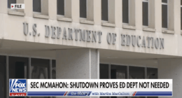 The front view of the U.S. Department of Education.