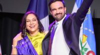 Zohran Mamdani was joined by his mother, Mira Nair, at a victory rally in Brooklyn
