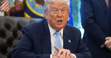 President Donald Trump's hoarse voice on Monday prompted questions, but nothing is wrong, he said; he simply lost his voice after yelling. 'I feel great,' Trump responded to an inquiry about his hoarse voice during an afternoon Oval Office meeting on the upcoming FIFA World Cup. The president's tone sounded softened and more strained while he was speaking with leaders from FIFA and his administration.