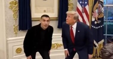 Donald Trump followed up meeting Ronaldo by posting an AI video of them playing soccer