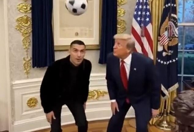 Donald Trump followed up meeting Ronaldo by posting an AI video of them playing soccer