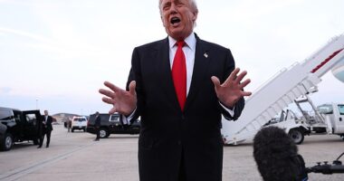 President Trump (pictured) surged in popularity with young men in 2024, but the Republican Party now faces a challenge to keep them