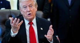 President Donald Trump announces new lower prices on weight loss drugs during an event in the Oval Office