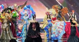 Contestants compete in the national costume competition at the Miss Universe Beauty Pageant in Nonthaburi province, Thailand, November 19, 2025