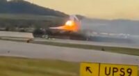 Video shared to social media showed a ball of fire emanating from the center of the plane just moments after it departed the runway on Tuesday