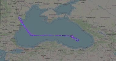 Flight data shows the aircraft crept to within about 60 miles of Russian-occupied Crimea before sweeping east toward Sochi, tracing a route eerily close to some of Moscow 's most sensitive military sites
