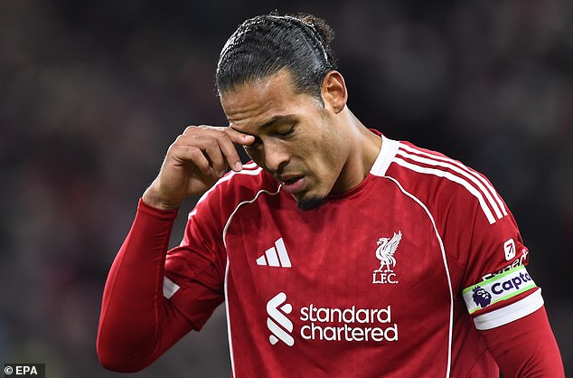 Virgil van Dijk says he and his Liverpool team-mates are letting manager Arne Slot down