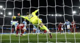 Virgil van Dijk headed beyond Gianluigi Donnarumma but the goal was controversially disallowed