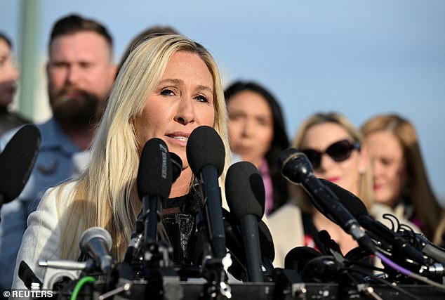 Marjorie Taylor Greene, seen in Washington, DC, last week, announced she will quit in January