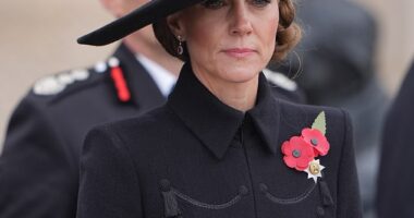 The Princess of Wales attends the Service of Remembrance to mark Armistice Day at the National Memorial Arboretum in Alrewas, Staffordshire, today