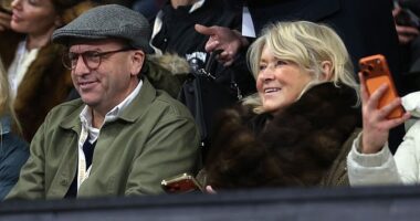 Martha Stewart is pictured watching Swansea City's 2-1 triumph over Wrexham on Friday