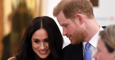 Prince Harry and Meghan Markle during their visit to Canada House in London in January 2020