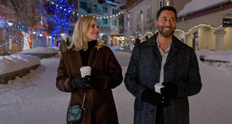 (L to R) Alexandra Breckenridge as Taylor and Ryan Eggold as Matthew in My Secret Santa