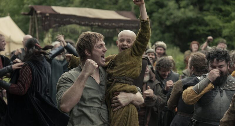 Peter Claffey as Dunk and Dexter Sol Ansell as Egg in A Knight of the Seven Kingdoms.