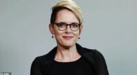 ABC radio host Sabra Lane (pictured) has fired a parting shot at Australia's politicians as she quit the national broadcaster live on air