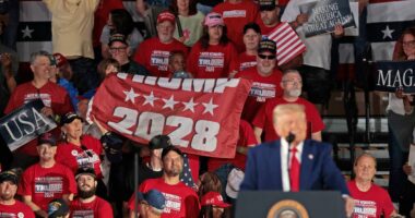 Alan Dershowitz tells Trump the Constitution ‘wasn’t clear’ on his serving a third term as president continues to joke about running again