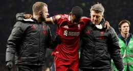 Alexander Isak was forced off with a nasty injury after scoring for Liverpool against Tottenham