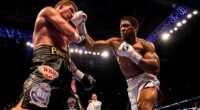 LONDON, ENGLAND - SEPTEMBER 22:  Anthony Joshua and Alexander Povetkin trade punches during the IBF, WBA Super, WBO & IBO World Heavyweight Championship title fight between Anthony Joshua and Alexander Povetkin at Wembley Stadium on September 22, 2018 in London, England. (Photo by Richard Heathcote/Getty Images) Two-time World Heavyweight Champion Anthony Joshua To Fight YouTube Star Jake Paul.